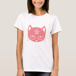 ピンク異教のかわいい猫Tシャツ Tシャツ