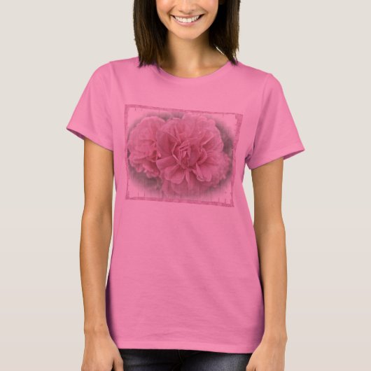 ピンク登山バラの花 Tシャツ (正面)
