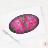 ピンク登山バラ 楕円形シール (封筒)