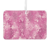 ピンク白いスパークルヒョウ柄 カーエアーフレッシュナー (裏面)