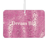 ピンク白いスパークルヒョウ柄 カーエアーフレッシュナー (正面)