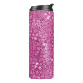 ピンク白いスパークルヒョウ柄 タンブラー (回転左)