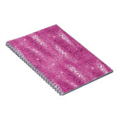 ピンク白いスパークルヒョウ柄 ノートブック (右側)