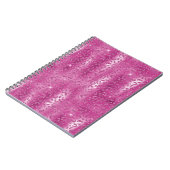 ピンク白いスパークルヒョウ柄 ノートブック (左側)