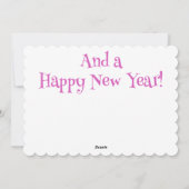 ピンク白い紫のクリスマスフラミンゴパーソナライズされた シーズンカード (裏面)