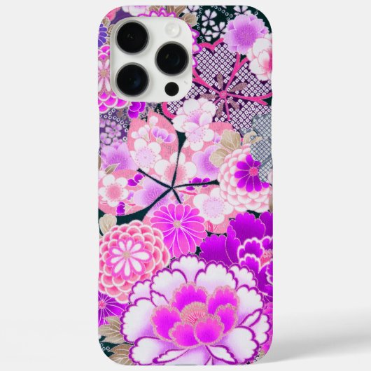 ピンク白い花牡丹、バラ日本のフローラCas Case-Mate iPhoneケース (裏面)