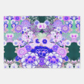 ピンク白い赤い花牡丹、バラ日本のフローラ ラッピングペーパーシート (正面2)