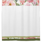 ピンク白と緑 シャワーカーテン (正面)