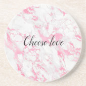 ピンク白の大理石 コースター (正面)