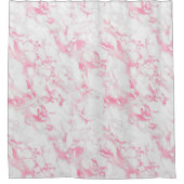 ピンク白の大理石 シャワーカーテン (正面)