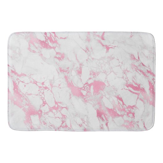ピンク白の大理石 バスマット (正面)