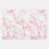 ピンク白の大理石 ラッピングペーパーシート (正面)