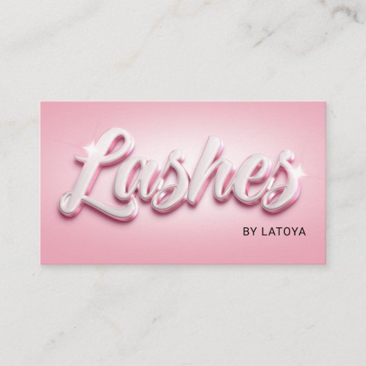 ピンク白まつ毛アーティストTec3D-スタイルスクリプト 名刺 (正面)