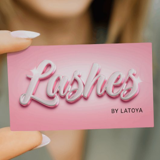 ピンク白まつ毛アーティストTec3D-スタイルスクリプト 名刺