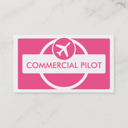 ピンク白シンプルカスタムパイロット名刺 名刺 (正面)