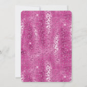 ピンク白スパークルヒョウ赤ちゃんシャワー 招待状 (裏面)