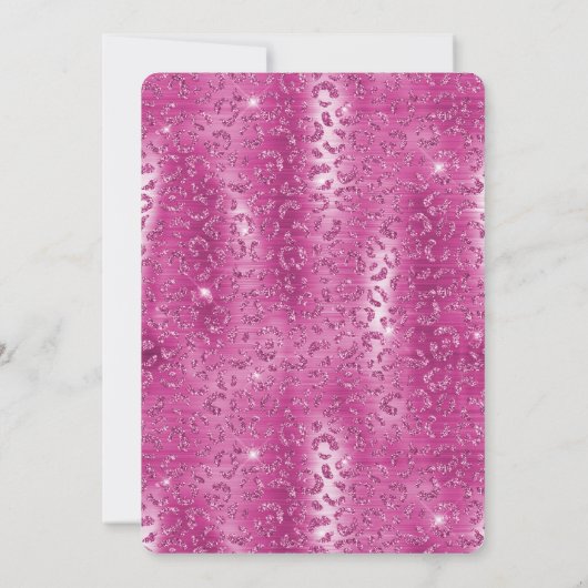 ピンク白スパークルヒョウ赤ちゃんシャワー 招待状 (裏面)