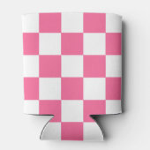 ピンク白チェッ市松模様にクパターン 缶クーラー (裏面)