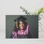 ピンク白ネオンエレガント院生2枚 案内状 (スタンド正面)