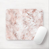 ピンク白バラ金ゴールドフェイク大理石テクスチャ マウスパッド (マウス)