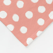 ピンク白パタ点々のあるーンネイビーモノグラム フリースブランケット (角)