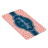 ピンク白パタ点々のあるーンネイビーモノグラム マグネット (右側)