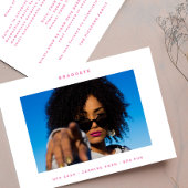 ピンク白ファンキー写真大学の写真卒業 案内状