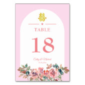 ピンク白フローラ中国のア結婚チの二重十一 テーブルナンバー (裏面)