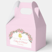 ピンク白フローラ中国のア結婚チの二重十一 フェイバーボックス (正面)