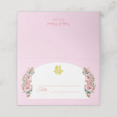 ピンク白フローラ中国のア結婚チの二重十一 プレイスカード (外部開封)