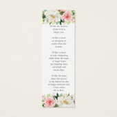 ピンク白フローラ写真葬儀記念ブックマーク (裏面)