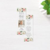 ピンク白フローラ写真葬儀記念ブックマーク (デスク)