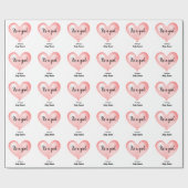 ピンク白ベビーシャワーバルーンハート ラッピングペーパー (フラット)