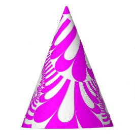 ピンク白モダン パーティーハット