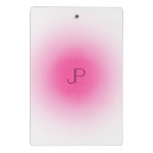 ピンク白モノグラムモダンエレガントテンプレート ミニクリップボード (裏面)