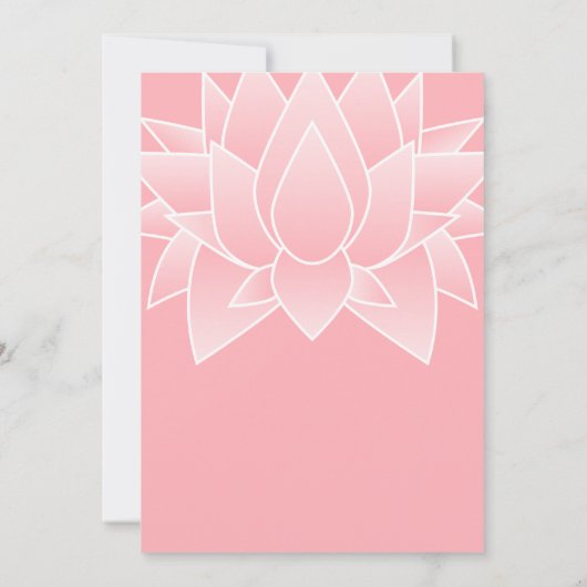 ピンク白ロータスの最初のライスフォト 招待状 (裏面)