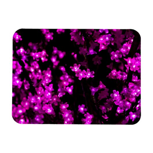 ピンク白熱［赤熱］光を放つのフラワーライト マグネット (横)