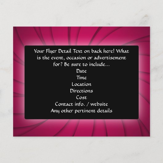 ピンク白熱［赤熱］光を放つの渦巻き旋回と星甘い16 チラシ (裏面)