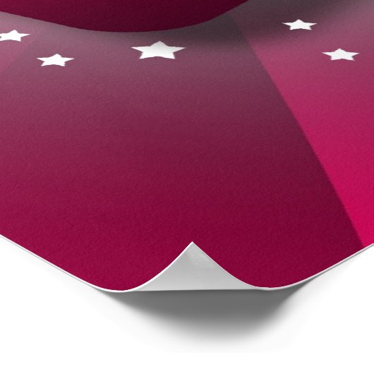 ピンク白熱［赤熱］光を放つの渦巻き旋回と星甘い16 ポスター (角)