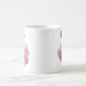 ピンク白熱［赤熱］光を放つの葵フラワーパーソナライズドマグカップ コーヒーマグカップ (中央)