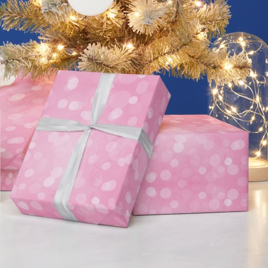 ピンク白熱［赤熱］光を放つの《写真》ぼけ味クリスマスライト抽象芸術ガーリー ラッピングペーパー (クリスマス)