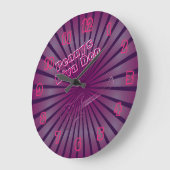 ピンク白熱［赤熱］光を放つギターディバデンネオンパーソナライズされた ラージ壁時計 (傾斜)