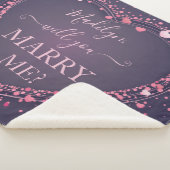 ピンク白熱［赤熱］光を放つハートの結婚提案 シェルパブランケット (3/4)