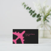 ピンク白熱［赤熱］光を放つ飛行機カスタムの名刺 名刺 (スタンド正面)