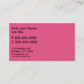 ピンク白熱［赤熱］光を放つ飛行機カスタムの名刺 名刺 (裏面)