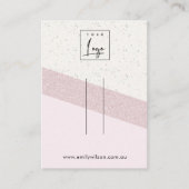 ピンク白色グリッターセラミックヘアクリップ表示ロゴ 名刺 (正面)