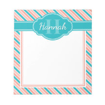 ピンク白色ティール（緑がかった色）はっきりしたストライプモノグラム付きパターン