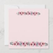 ピンク白色水彩フローラ 招待状 (裏面)