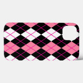 ピンク白黒アーガイルダイヤモンドデザイン Case-Mate iPhoneケース (裏面 (横))