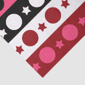 ピンク白黒サークルスターストライプズデザイン 薄葉紙 (詳細)